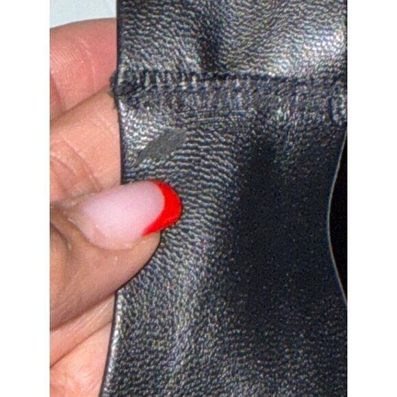 Pinsy Veegan Leather High Neck Shapewear Bodysuit Black Large Tiny Flaw - Picture 5 of 14